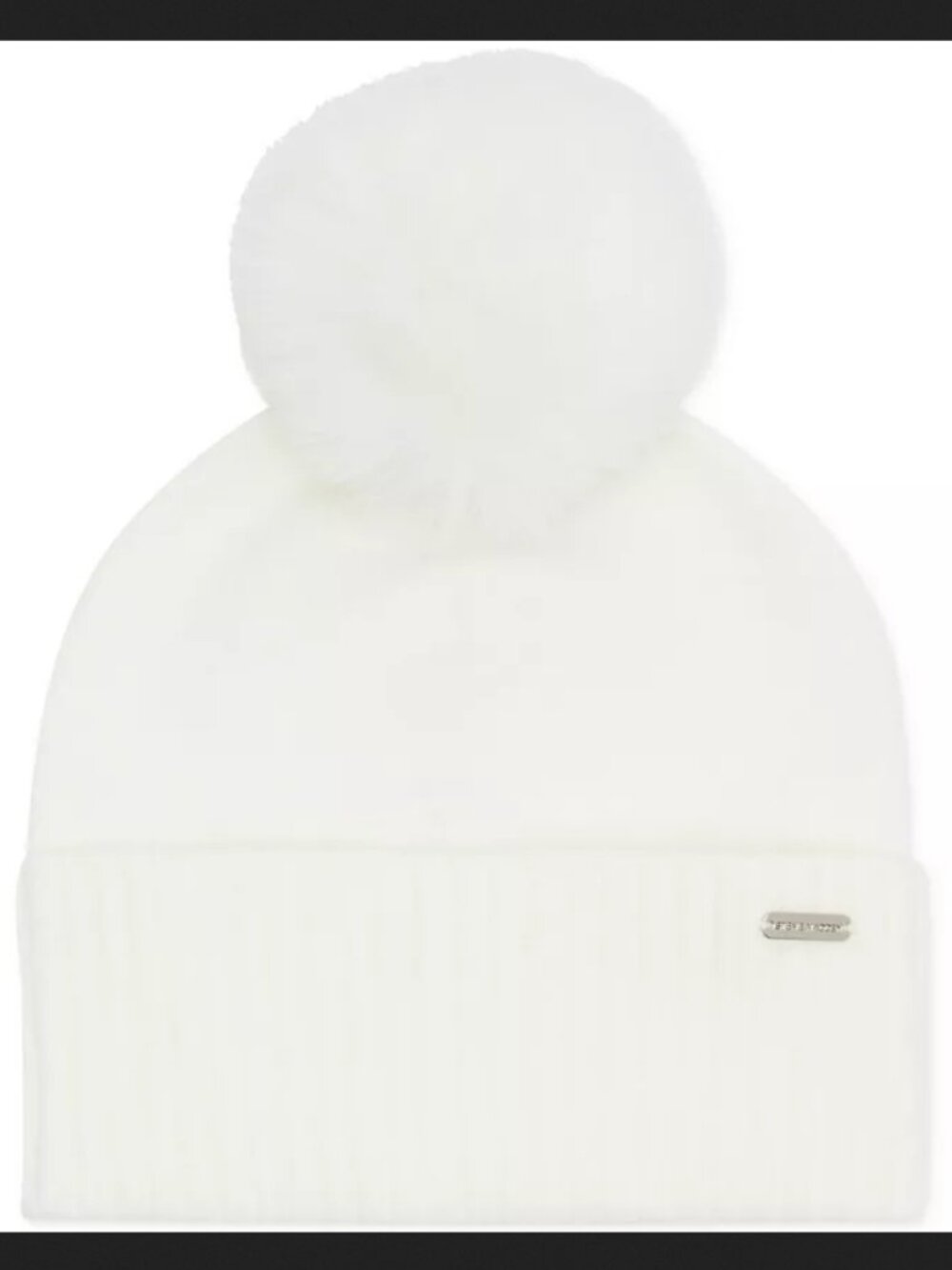 Steve Madden Women's Marled Knit Pom Pom Beanie, white